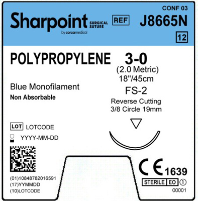 Polypropylene 3-0 Blue 1x18" FS-2