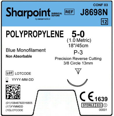 Polypropylene 5-0 Blue 1x18" P-3