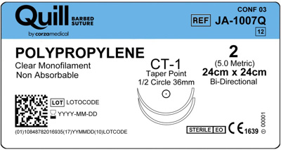 Quill Polypropylene, 2, 24cm x 24cm, Undyed, 1/2 Circle, Tap