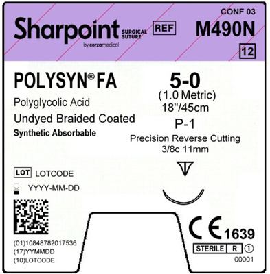 Polysyn FA 5-0 1x18" P-1 Precision Reverse Cutting 3/8c 11mm