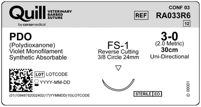 PDO-Adjustable Loop, 3-0 Violet 30cm, FS-1 Rev Cut 24mm 3/8C