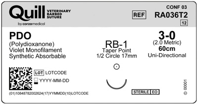 PDO-Adjustable Loop, 3-0 Violet 60cm, RB-1 Taper 18mm 1/2C