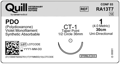 PDO-Adjustable Loop, 1 Violet 30cm, CT-1 Taper 36mm 1/2C