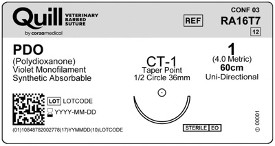 PDO-Adjustable Loop, 1 Violet 60cm, CT-1 Taper 36mm 1/2C