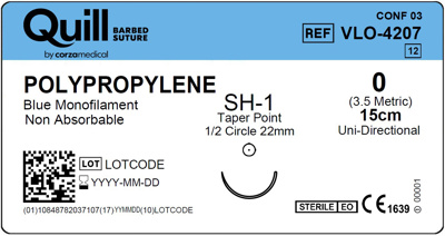 Polypropylene,Blue,0,15cm,Taper Point,SH-1,Uni-Directional