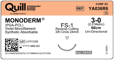 Monoderm-Adjustable Loop,3-0Violet60cm,FS-1Rev Cut 24mm 3/8C