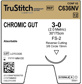 Chromic Gut 3-0 Brown 30", FS-2 Reverse Cutting 19mm 3/8C